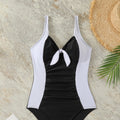 Classic Black And White Contrast Color Fit Swimsuit null