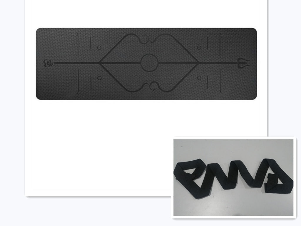 Non Slip TPE Yoga Mat Position Line Beginner null