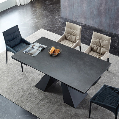 Retractable Slate Dining Table Home Rotating Modern Minimalist null