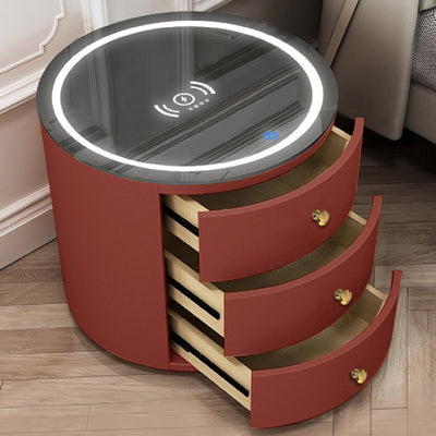 Round Bedside Table Intelligent Multi-function Audio Cabinet null