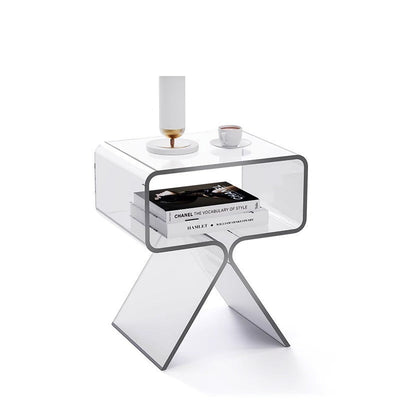 Minimalist Transparent Acrylic Side Table Sofa And Tea Table null