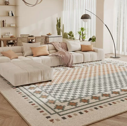 Living Room Carpet Checkerboard Bedroom Floor Cushion Sofa Coffee Table Blanket Dirt Resistant null
