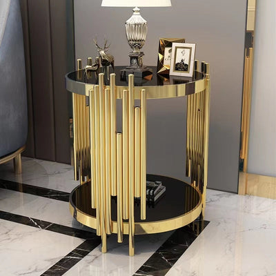 Marble Edge A Few Corners A Few Rock Plate Small Coffee Table Stainless Steel null