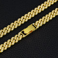9mm Cuban Link Chain Alloy Single Row Drill Men's Necklace null