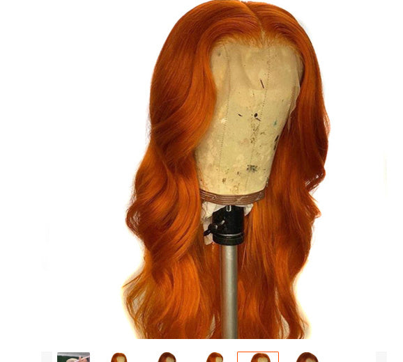 European And American Dark Orange Wig Hair Set Smooth Hair null