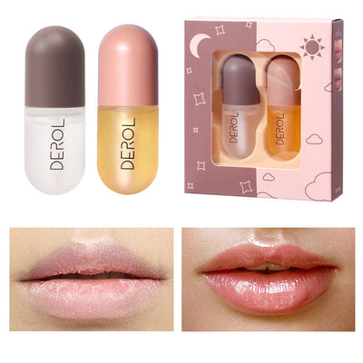 Day Night Instant Volume Lip Plumper Oil Clear Lasting Nourishing Repairing Reduce Lip Fine Line Care Lip Beauty Cosmetic null