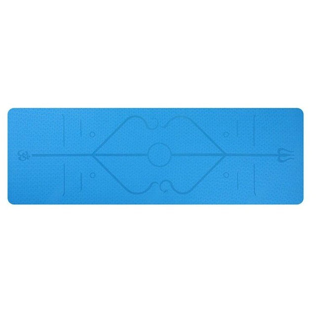 Non Slip TPE Yoga Mat Position Line Beginner null