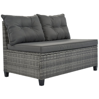 8-Pc Outdoor Wicker Round Sofa Set, Half-Moon All-Weather Curved Sectional