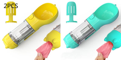 Pet Water Bottle Feeder Bowl Garbage Bag Storage Portable Pet Outdoor Travel 3 In 1 Dog Water Bottle null