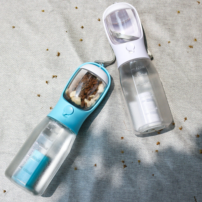 Portable Cat Dog Water Bottle Food Feeder Drinker Poop Dispenser 3 In 1 Leak-proof Multifunctional Dog Water Bottle Pet Products null