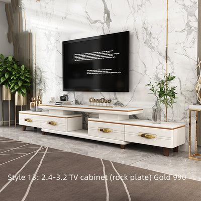 Family Light Luxury Rock Table In The Living Room null