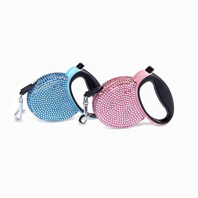 Diamond-studded New Pet Tractor Traction Belt Automatic Telescopic Rope null