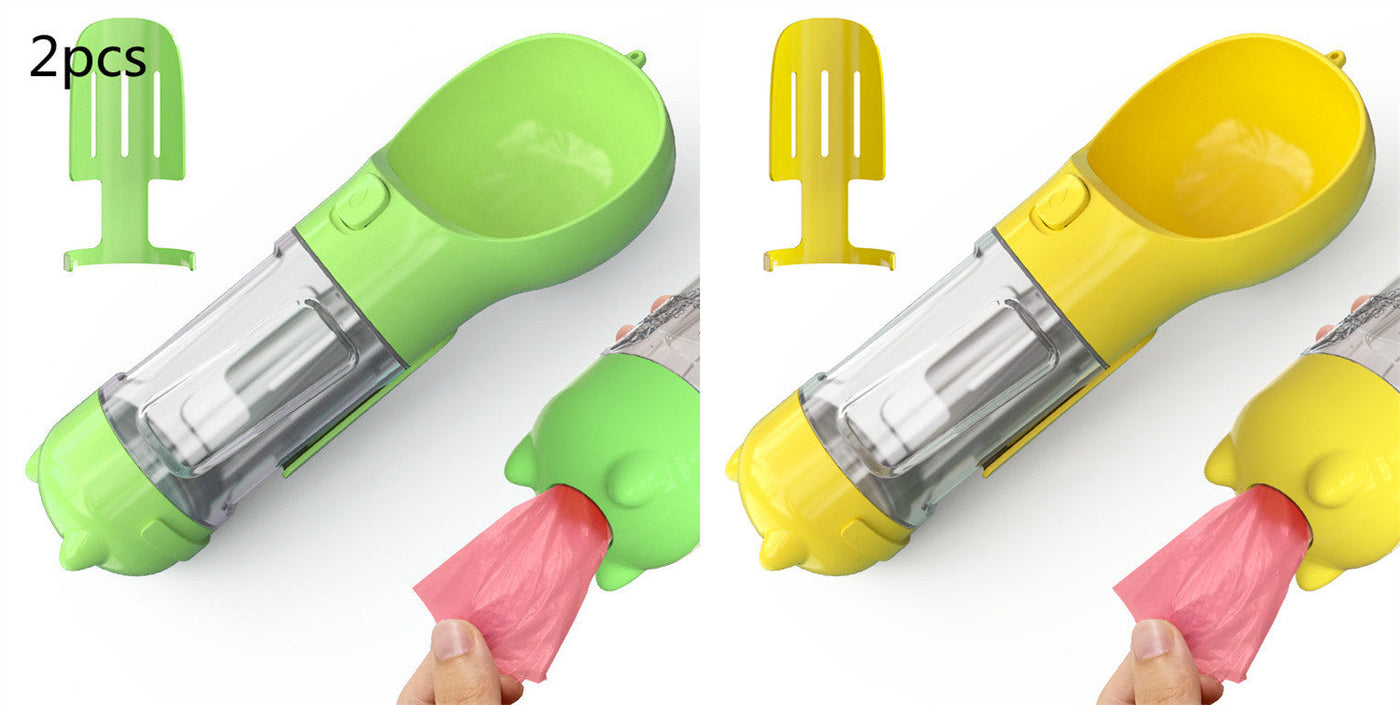 Pet Water Bottle Feeder Bowl Garbage Bag Storage Portable Pet Outdoor Travel 3 In 1 Dog Water Bottle null
