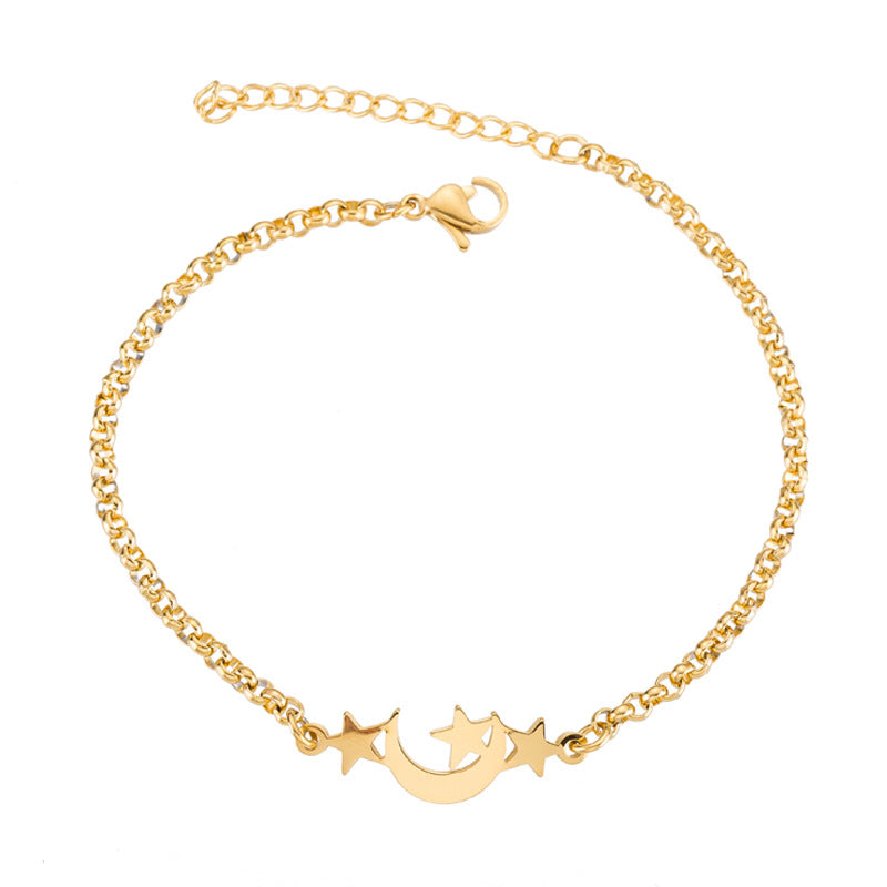 Stainless steel Xingyue bracelet with intricate design, featuring polished links and a sleek, modern appearance.