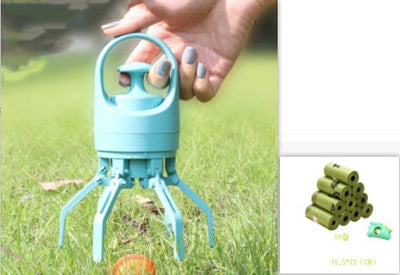 Portable Lightweight Dog Pooper Scooper With Built-in Poop Bag Dispenser Eight-claw Shovel For Pet Toilet Picker Pet Products null