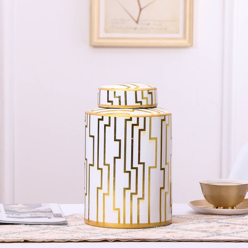 Ceramic Table Top Vase Decoration Storage Jar Living Room Cabinet null