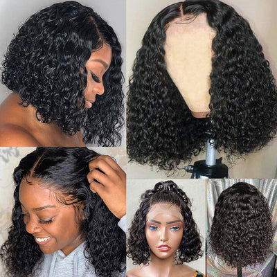 Sunper Queen Short Bob Wig Jerry Curly Human Hair Wigs For W null