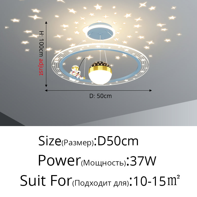 Children's Room Bedroom Lamp Creative Space Astronaut Pendant Lamp - Morderncharm store