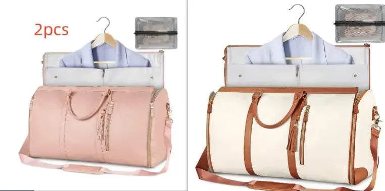 Large Capacity Travel Duffle Bag Women's Handbag Folding Suit Bag Waterproof Clothes Totes null
