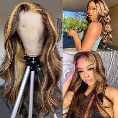 Highlight Wig Human Hair Ombre Lace Front null