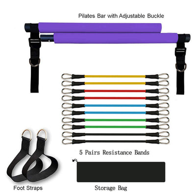 Fitness Yoga Pilates Bar Portable Gym Accessories Sport Elastic Bodybuilding Resistance Bands For Home Trainer Workout Equipment null