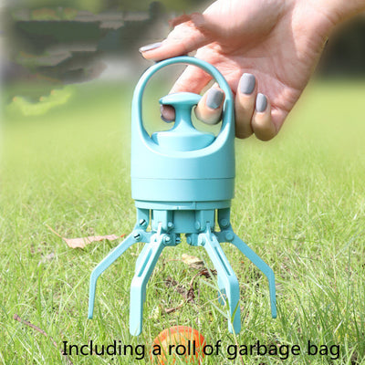 Portable Lightweight Dog Pooper Scooper With Built-in Poop Bag Dispenser Eight-claw Shovel For Pet Toilet Picker Pet Products null