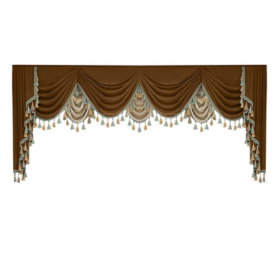 Finished Retro Villa Living Room Bedroom High-grade Thickened Light Luxury Velvet Splicing Curtains, Curtain Drapes Need To Be Purchased