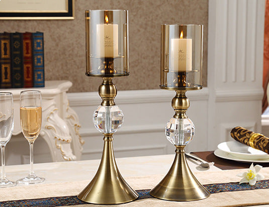 Fashion Simple Dining Table Glass Candle Holder Home Decoration Crafts null