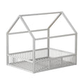 Montessori Floor House Bed with Safety Gate & Guardrails - Morderncharm store
