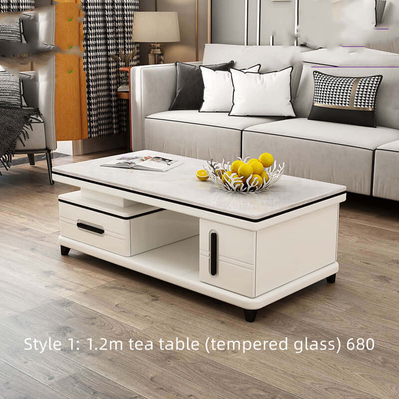 Family Light Luxury Rock Table In The Living Room null