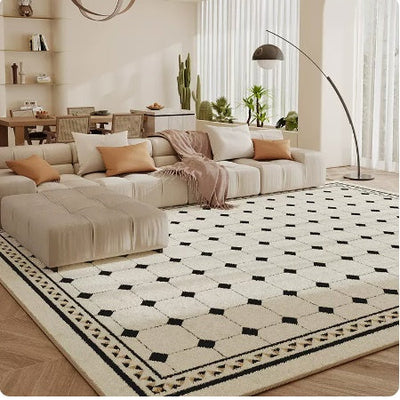 Living Room Carpet Checkerboard Bedroom Floor Cushion Sofa Coffee Table Blanket Dirt Resistant null