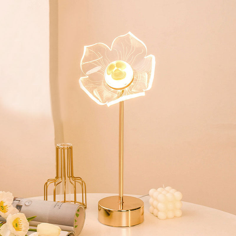 Flowers Decorated Table Lamp Bedroom Ins Warm null