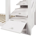 Wooden House Bunk Bed with Storage Stairs & Playhouse Frame - Morderncharm store