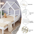 Wooden Bed, Pull Out Bed, 3ft Single Bed 90x190cm, Exquisite Safety Guardrails, Aesthetic Roof Design,  Pine MDF Plywood, White - Morderncharm store