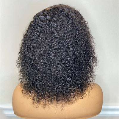 Kinky Curly Short Bob Lace Front Human Hair Wig null