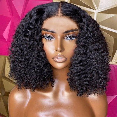 Sunper Queen Short Bob Wig Jerry Curly Human Hair Wigs For W null