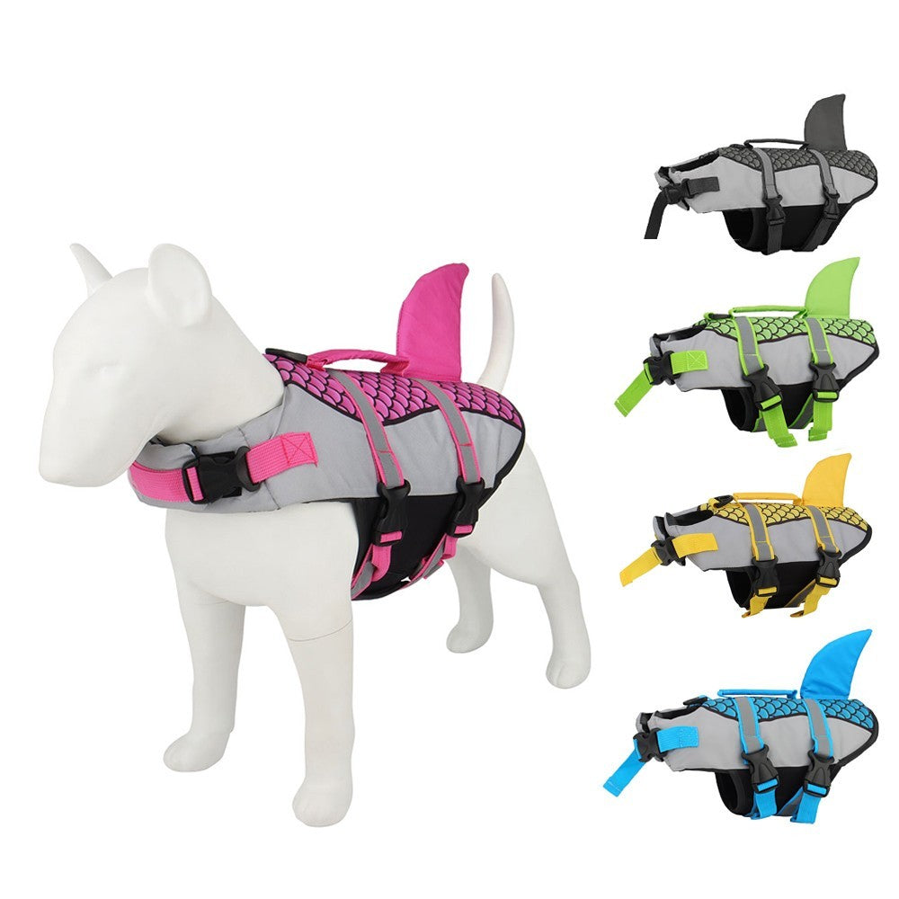 Swim Pet Dog Life Jacket Vest Clothes Life Vest Collar Harness Pets Swimming Summer Swimwear Scales Shark Pet Products null