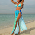 Women's Drawstring Banded Bikini Three-piece Swimsuit null