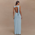 New Summer Round Neck Backless Dress Fashion Sleeveless null