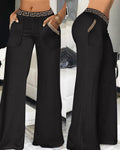 Women's Ribbon High Waist Wide Leg Pants null
