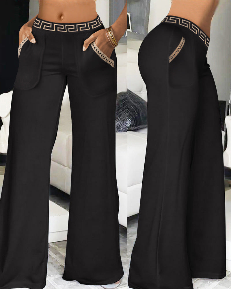 Women's Ribbon High Waist Wide Leg Pants null