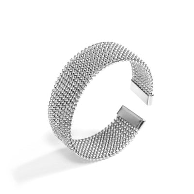 Women's Wire Embossed Titanium Steel Bracelet null