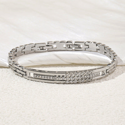 Japanese And Korean Simple Temperament Micro Inlaid Zircon Bracelet null