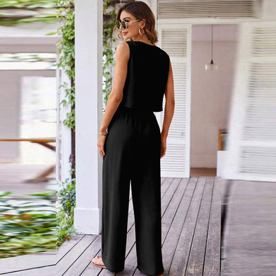 Fashion Suit Female Sleeveless Two-piece Suit null