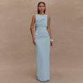 New Summer Round Neck Backless Dress Fashion Sleeveless null