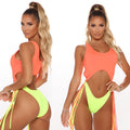 Gathered Waist Polyester Tassel Bikini null