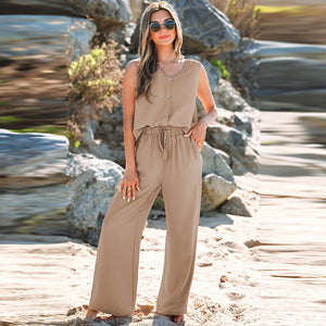 Fashion Suit Female Sleeveless Two-piece Suit null