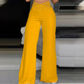 Women's Ribbon High Waist Wide Leg Pants null