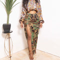Women's Fashion Personalized Camouflage Wash Pocket Slit Tassel Skirt null