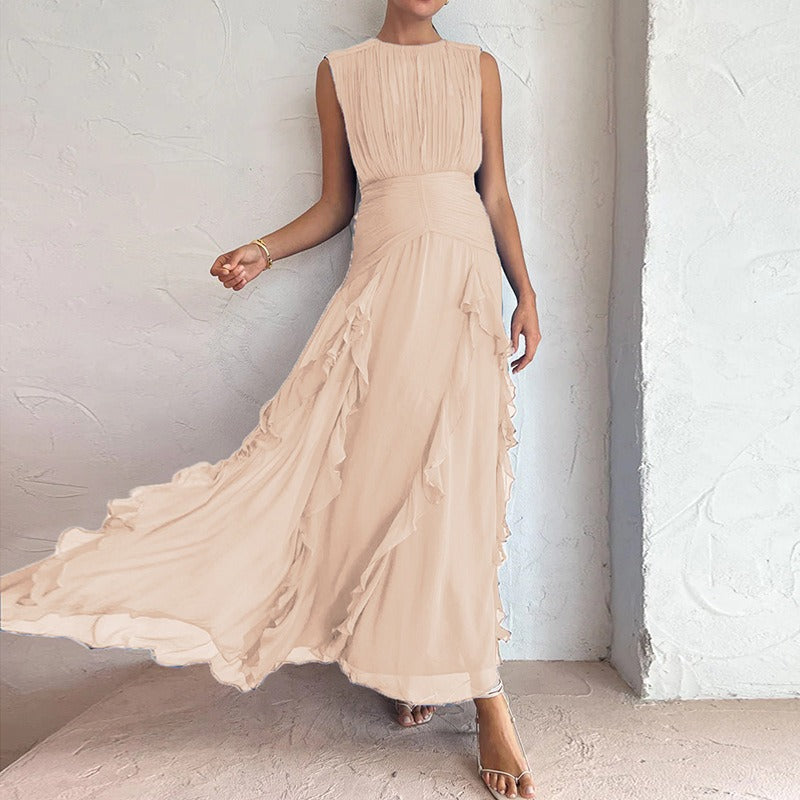 French Sexy Elegant Chiffon Dress New null